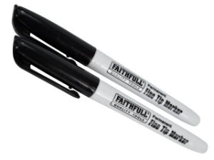 2 Faithfull Fibre Tip Marker Pens Black